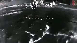 UA drone with thermal camera attacks a crowd of Orcs