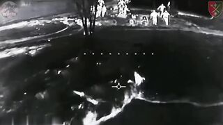 UA drone with thermal camera attacks a crowd of Orcs