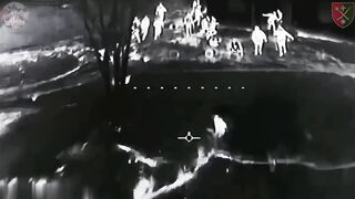 UA drone with thermal camera attacks a crowd of Orcs