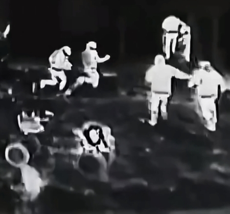 UA drone with thermal camera attacks a crowd of Orcs
