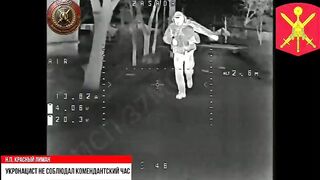 Ukrainian hits a Russian drone.