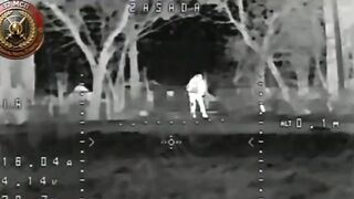 Ukrainian hits a Russian drone.