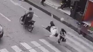 Man Walking With His Son Taken Out By Speeding Motorcyclist