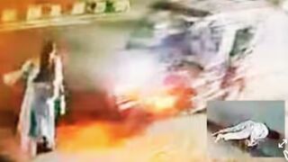 A speeding e-rickshaw hit a woman leaving her with serious head and back injuries