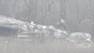 Sniper shot interrupts UA soldier's phone conversation