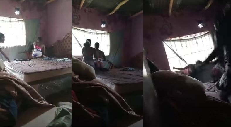 FIghting with cheeks and tits out