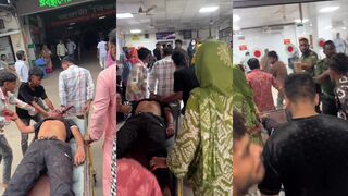 Knife stuck in mans head