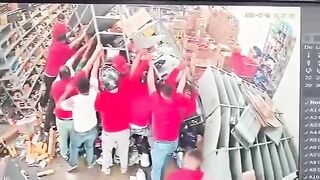 Massive Warehouse Shelves Crush Worker in Auto Parts Store