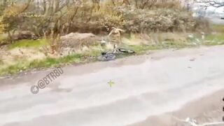UA soldier on bicycle found and eliminated by drone