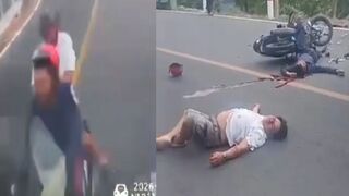 Bus Dashcam Captures Motorcycle with Two Riders Crashing Head-On Into It – One Dead