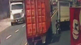 Motorcyclist Gets Crushed By Truck In Guatemala