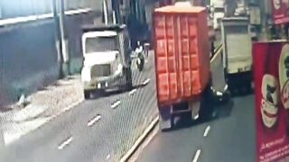 Motorcyclist Gets Crushed By Truck In Guatemala