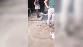 Worker Loses Part of Face and Arm in Gas Cylinder Explosion While Cutting It in Half