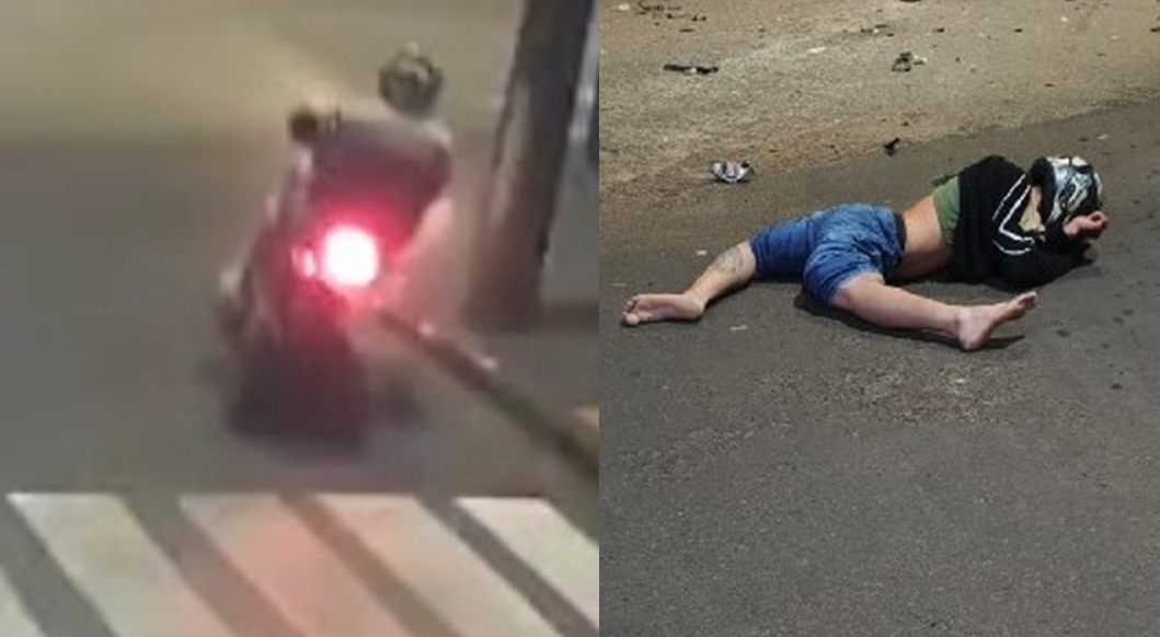 Stunt Motorcyclist Evades Police, Then Crashes and Catches Air After Hitting Pickup