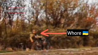 Ukrainian bitch gets droned.
