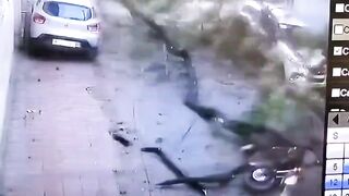 Motorcyclist Gets Crushed By Falling Tree