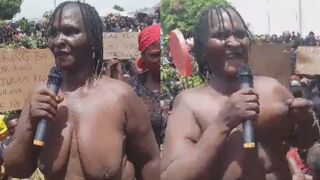 A Woman From Your Nightmares Strips Naked In Protest In Nigeria {GROSS}