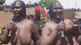 A Woman From Your Nightmares Strips Naked In Protest In Nigeria {GROSS}