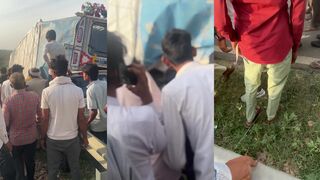 Head obliterated in collision with truck