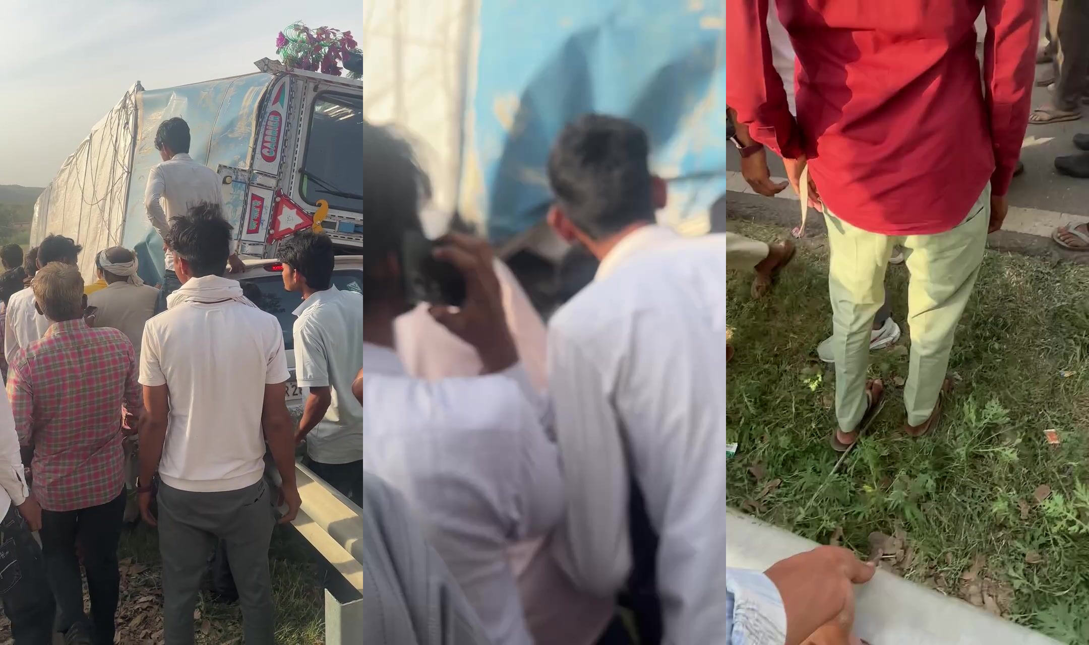 Head obliterated in collision with truck