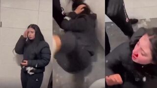 White Girl Brutally Stomped in the Head on the Ground