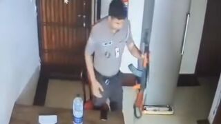 Bloody Suicide Shock: Cop Shoots Himself in the Brain with AK-47 Style Rifle