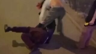 Brutal fight on the street In the Moscow region