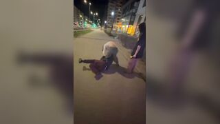 Brutal fight on the street In the Moscow region