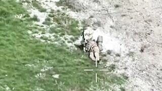 Drone attack tears Russian in half