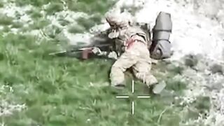 Drone attack tears Russian in half