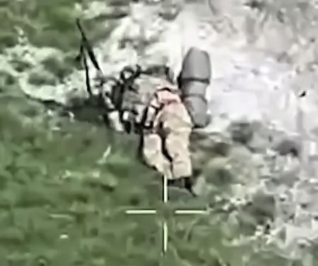 Drone attack tears Russian in half