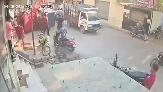 Speeding Thar Hits Young Woman on Scooty, SUV Flips Leaving Victim Seriously Hurt