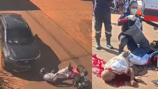 Motorcyclist dies after hitting car door and being run over by pickup truck