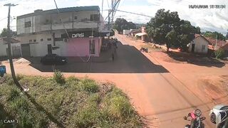 Motorcyclist dies after hitting car door and being run over by pickup truck