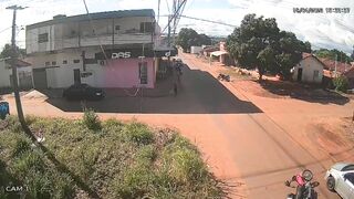 Motorcyclist dies after hitting car door and being run over by pickup truck