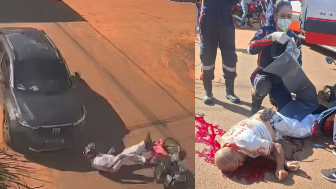 Motorcyclist dies after hitting car door and being run over by pickup truck