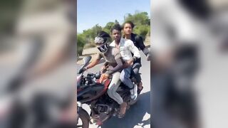 Three Dudes Without Helmets Filmed Crashing Into The Truck, Dying
