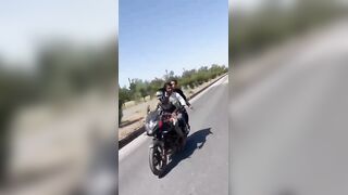 Three Dudes Without Helmets Filmed Crashing Into The Truck, Dying