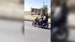 Three Dudes Without Helmets Filmed Crashing Into The Truck, Dying