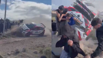 Rally Spectator Killed In Crash In Argentina(2 angles)