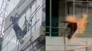 Painter Falls from Third Floor, Electrocuted in Mid-Fall and Smashes onto Pavement