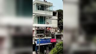 Painter Falls from Third Floor, Electrocuted in Mid-Fall and Smashes onto Pavement