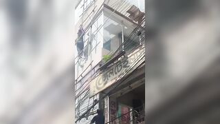 Painter Falls from Third Floor, Electrocuted in Mid-Fall and Smashes onto Pavement