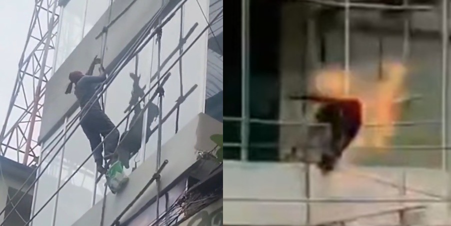 Painter Falls from Third Floor, Electrocuted in Mid-Fall and Smashes onto Pavement
