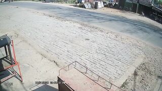 Shocking CCTV Footage Shows Fatal Impact on Retired Teacher in Jalaun