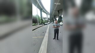 One Dead After BMW Crashed Ino A Parked Truck In China