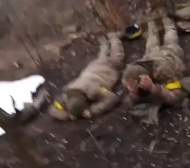 Russian Soldiers killing Ukrainian Terrorists