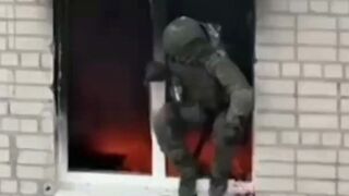 Orc jumped from the 3rd floor of a burning building and died after being shot