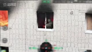 Orc jumped from the 3rd floor of a burning building and died after being shot