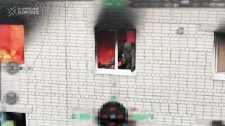 Orc jumped from the 3rd floor of a burning building and died after being shot